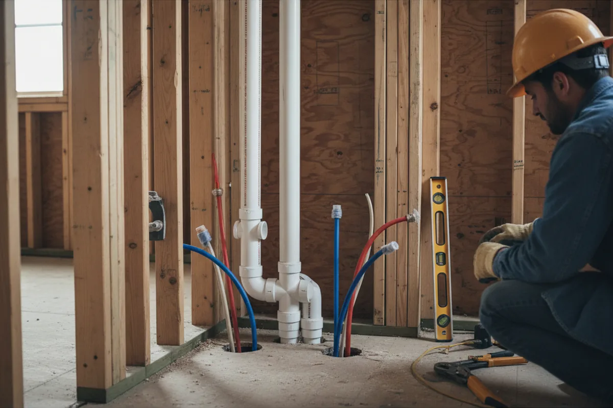 Drain and supply rough-in during Garbage Disposal Repair in Naperville