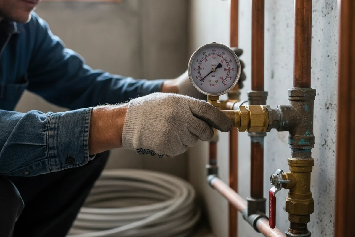 Pressure testing a repaired line during Water Line Repair in Naperville